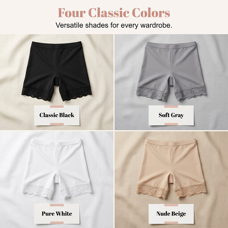 📢📢50% OFF !! ⏰Women's High Waist Safety Shorts with Lace Trim Tummy Control Boy Shorts