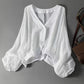 🎁2026 New Arrivals 50% OFF💥Women's Lightweight Sun Protection Shirt – Deep V-Neck, Lantern Sleeves, Sheer Layer ☀️