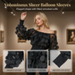 🎁New Arrival 50% OFF💥Off-Shoulder Fitted Top – 3D Floral Appliqués, Smocked Waist, Balloon Sleeves 🌸