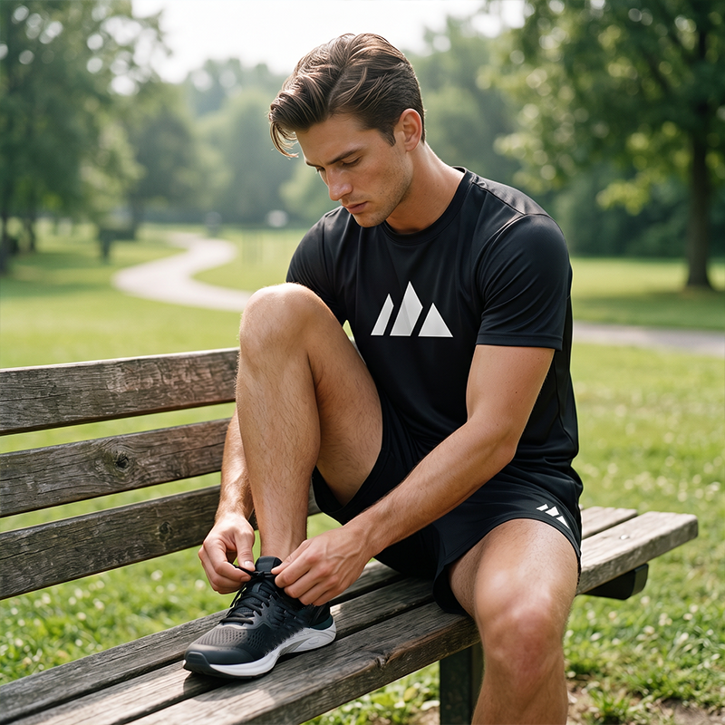 📢📢50% OFF !! ⏰Men's Short Sleeve T-Shirt & Drawstring Shorts Set
