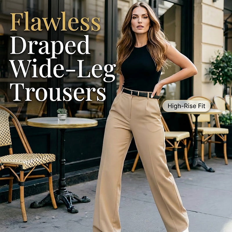📢📢50% OFF !! ⏰Draped Wide-Leg Trousers