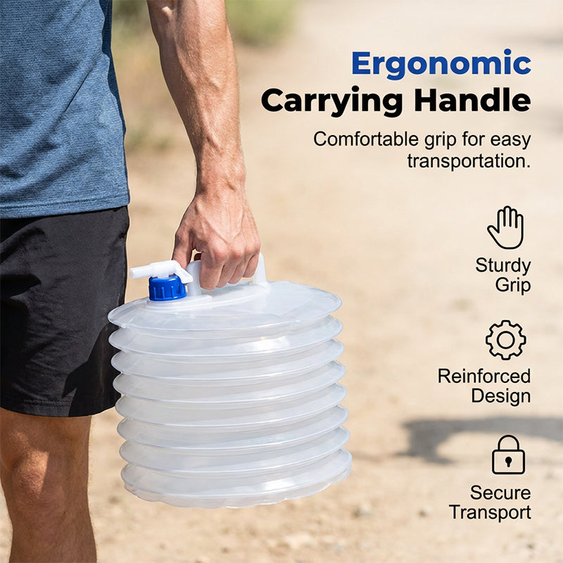 📢📢50% OFF!!⏰💧 Collapsible Water Container with Spigot – Portable Folding Water Jug for Camping, Picnic, Outdoor & Emergency Use ✨