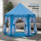 Children's Hexagonal Castle Tent with Mesh Curtains