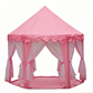 Children's Hexagonal Castle Tent with Mesh Curtains