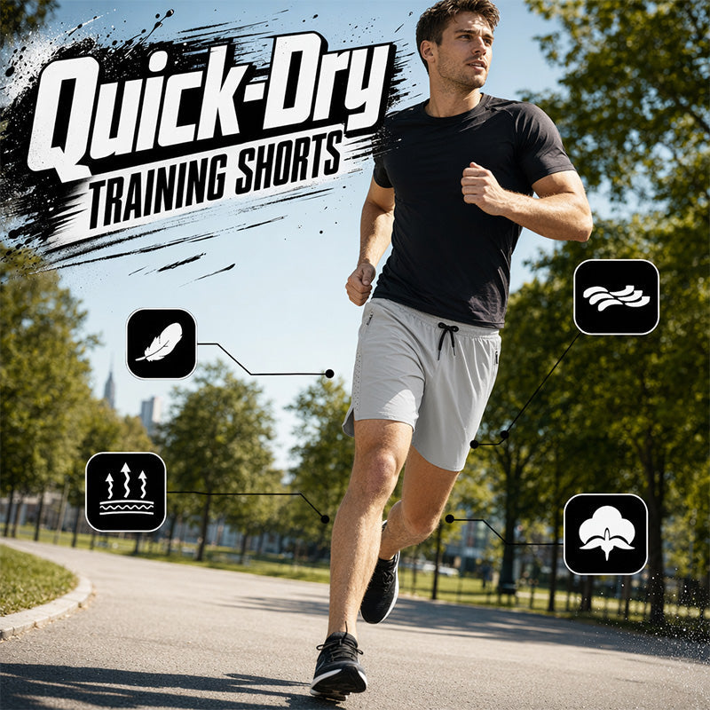 🥳2026 HOT SALE🥳💞50K+ SOLD!✨ 💝 Men's Quick Dry Sports Shorts with Zipper Pockets