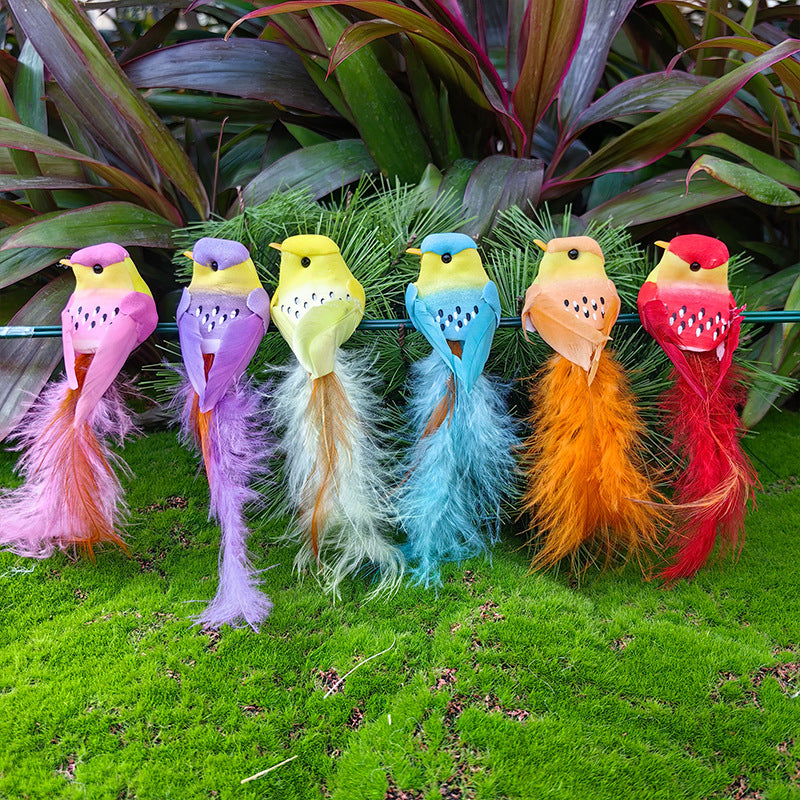 12PCS Artificial Feathered Birds with Clips