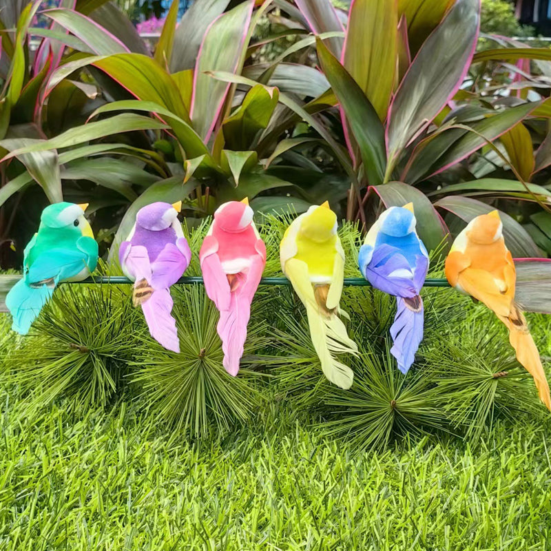 12PCS Artificial Feathered Birds with Clips