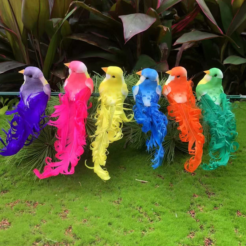 12PCS Artificial Feathered Birds with Clips