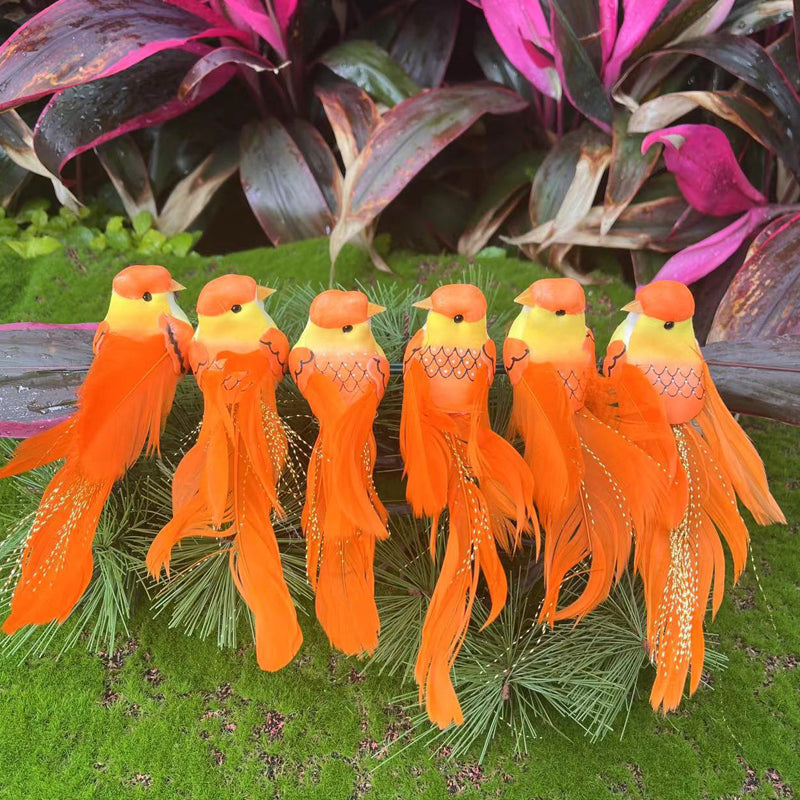 12PCS Artificial Feathered Birds with Clips