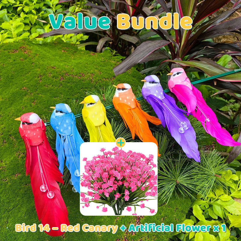 12PCS Artificial Feathered Birds with Clips