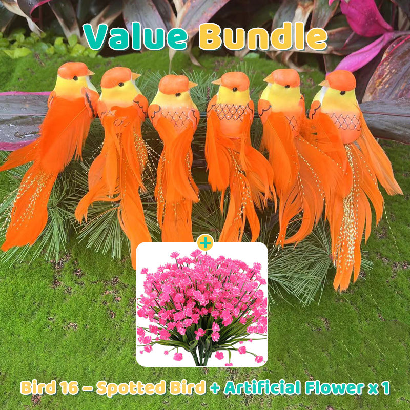 12PCS Artificial Feathered Birds with Clips