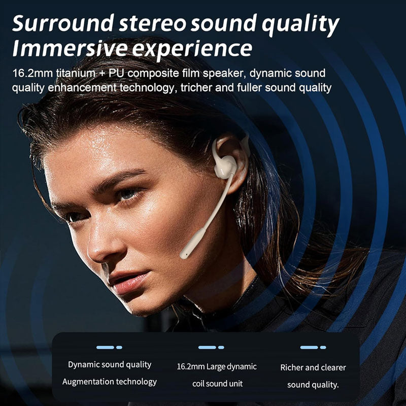 ⏳Time-Limited Special⏰Lightweight Open-Ear Headphones – Bluetooth 5.3 & Dual-DSP Mic – Noise Reduction & 11h Battery – Perfect for Calls, Walks & Work 💼