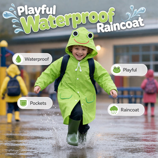 📢📢50% OFF !! ⏰Waterproof Kids Rain Poncho with Hood