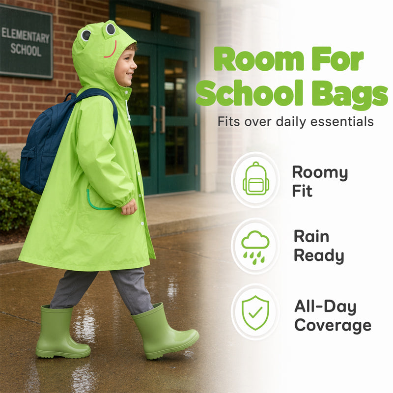 📢📢50% OFF !! ⏰Waterproof Kids Rain Poncho with Hood