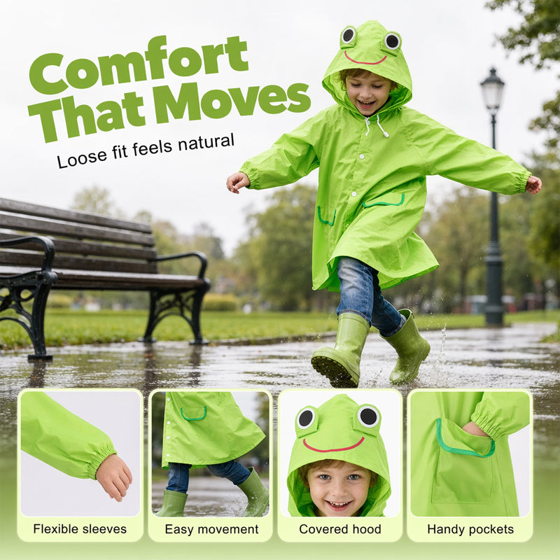 📢📢50% OFF !! ⏰Waterproof Kids Rain Poncho with Hood