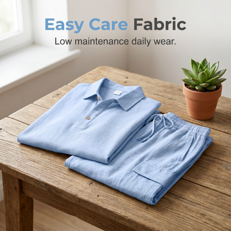 🎁 LIMITED TIME 50% OFF! 👕 Men Summer Linen Set – Loose Shirt & Cargo Shorts Two Piece Outfit 💥