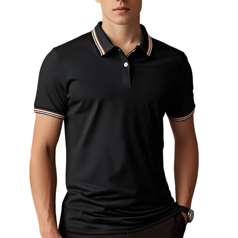 🎁2026 New Arrivals 50% OFF💥Men Fashion Contrast Lapel Quick Drying Short Sleeve T-Shirt