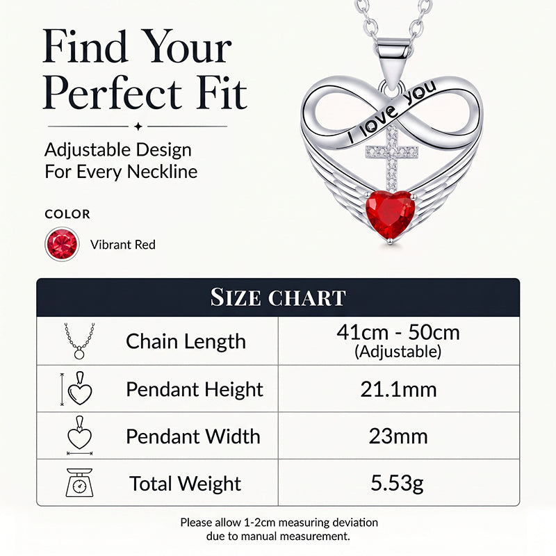 🎁2026 New Arrivals 50% OFF💥Infinity Heart Cross Necklace with Wing Pendant – Faith & Eternal Love ✨