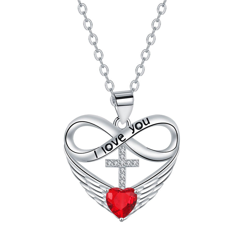 🎁2026 New Arrivals 50% OFF💥Infinity Heart Cross Necklace with Wing Pendant – Faith & Eternal Love ✨