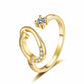 Adjustable Sparkle Initial Ring for Women