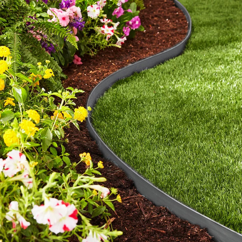 🏡 Garden Edging Roll 10m with 30 Pegs — Durable PE Plastic | Easy Cut-to-Size | Neat Lawn Borders