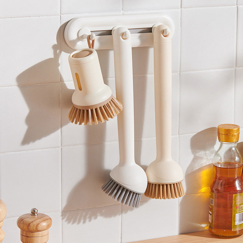 🔥50%‑OFF NOW🍳Rotatable Hanging Pot Brush Set‑Easy‑Clean Kitchen Scrub Brush for Pots Pans & Sinks