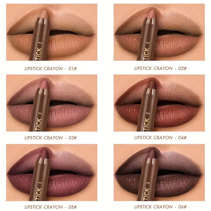 💄 50% OFF! Long-Lasting Matte Lip Crayon for Women | 2-in-1 Liner & Lipstick | Hydrating & Non-Drying | Precision Triangular Tip | 6 Colors ✨