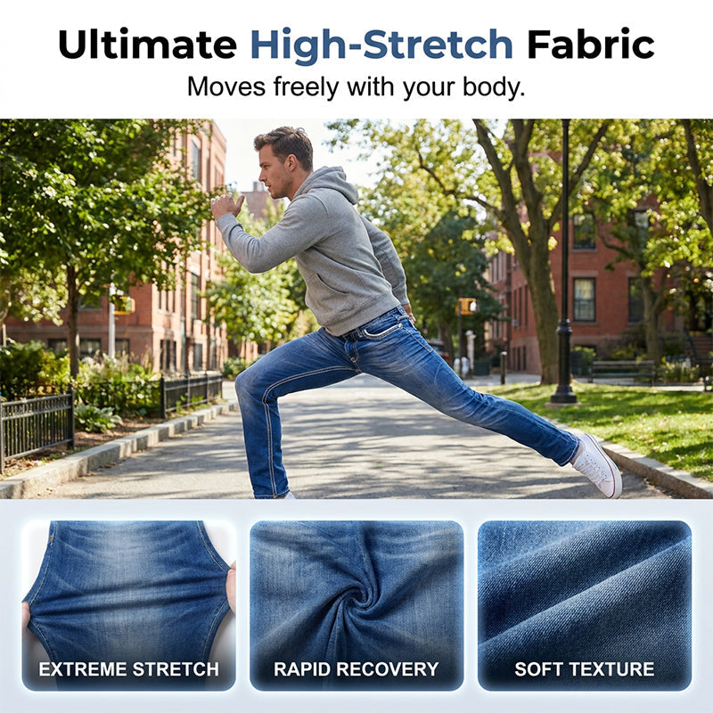 👖🔥 LIMITED TIME OFF! Men’s High Stretch Double Stitched Jeans – Flexible Comfort, Reinforced Seams and Classic Five Pocket Style