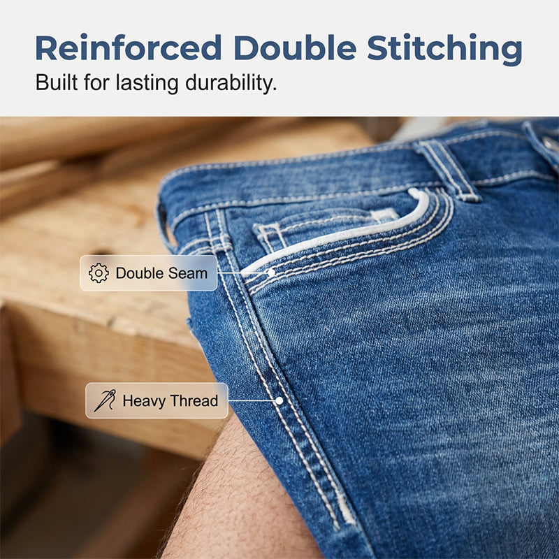 👖🔥 LIMITED TIME OFF! Men’s High Stretch Double Stitched Jeans – Flexible Comfort, Reinforced Seams and Classic Five Pocket Style
