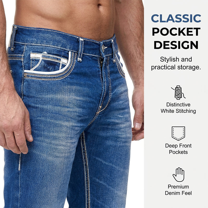 👖🔥 LIMITED TIME OFF! Men’s High Stretch Double Stitched Jeans – Flexible Comfort, Reinforced Seams and Classic Five Pocket Style