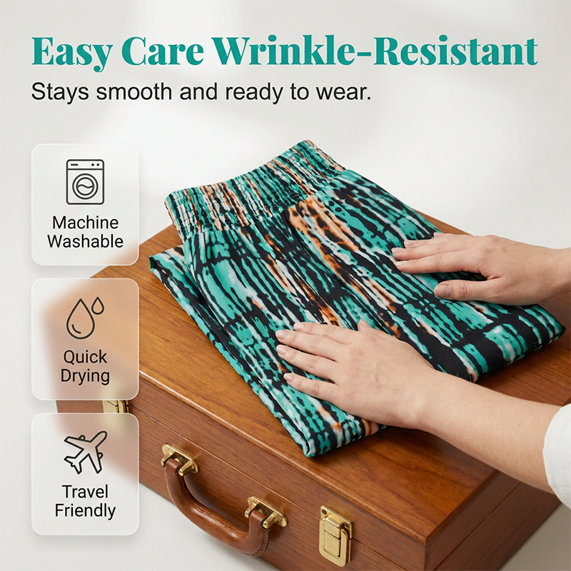 🌸 50% OFF NOW! 🌸Women's Smocked High-Waist Wide-Leg Trousers 👖 Cinched Comfort, Flowing Freedom