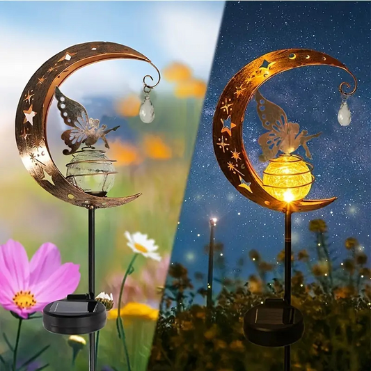 📢📢50% OFF !! ⏰Solar Fairy Moon Garden Stake Light