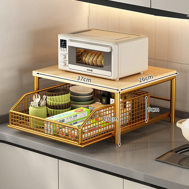 💥 50% OFF NOW! 🍳 2-Tier Microwave Stand with Slide-Out Drawer – Heavy-Duty, Space-Saving & Sturdy – Perfect for Kitchen, Office & Dorm Worktops 🏠✨