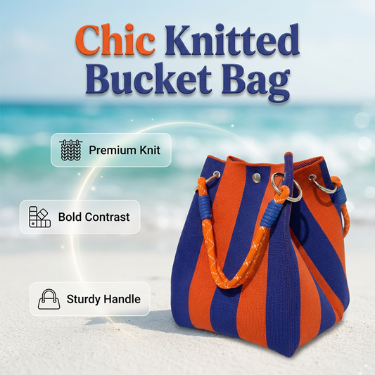 ⏳Limited-time 59% off⏰Striped Knit Bucket Handbag👜