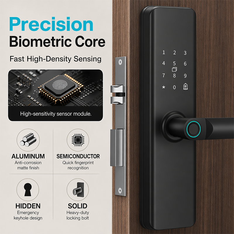 ⏳🔥LIMITED-TIME 50% OFF! ⏰Smart Fingerprint Door Lock for Indoor Wooden Doors No Drilling Needed