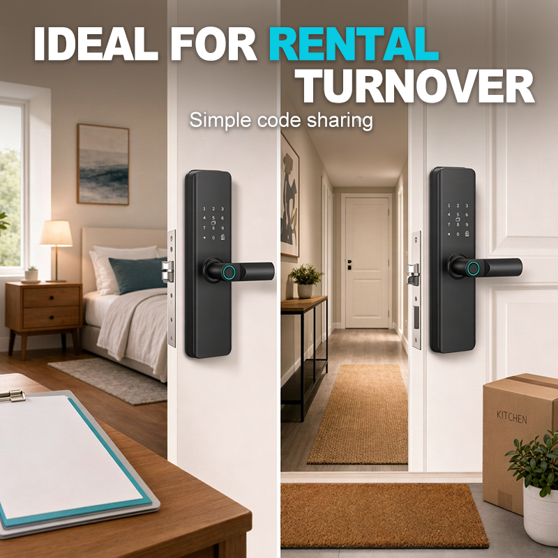 ⏳🔥LIMITED-TIME 50% OFF! ⏰Smart Fingerprint Door Lock for Indoor Wooden Doors No Drilling Needed