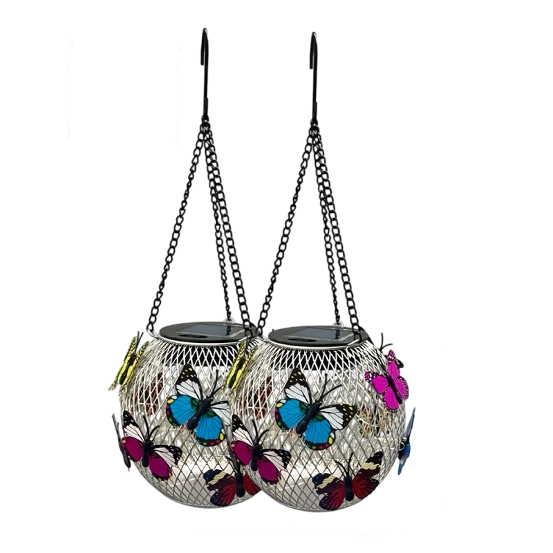 🎁2026 New Arrivals 50% OFF💥Solar Iron Lantern with Butterfly Motif – Weatherproof, Bright & Decorative, Perfect for Garden, Patio & Balcony ☀️✨