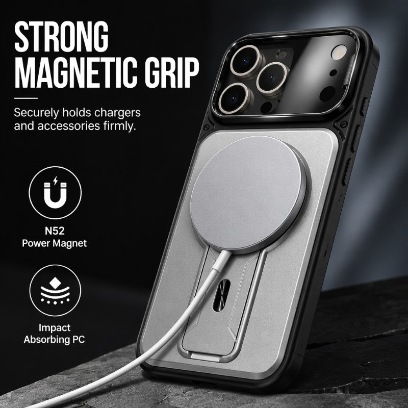 ⏳🔥LIMITED-TIME 50% OFF! ⏰Magnetic Phone Case with Flip Lens Cover and Invisible Kickstand