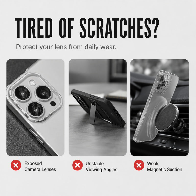 ⏳🔥LIMITED-TIME 50% OFF! ⏰Magnetic Phone Case with Flip Lens Cover and Invisible Kickstand