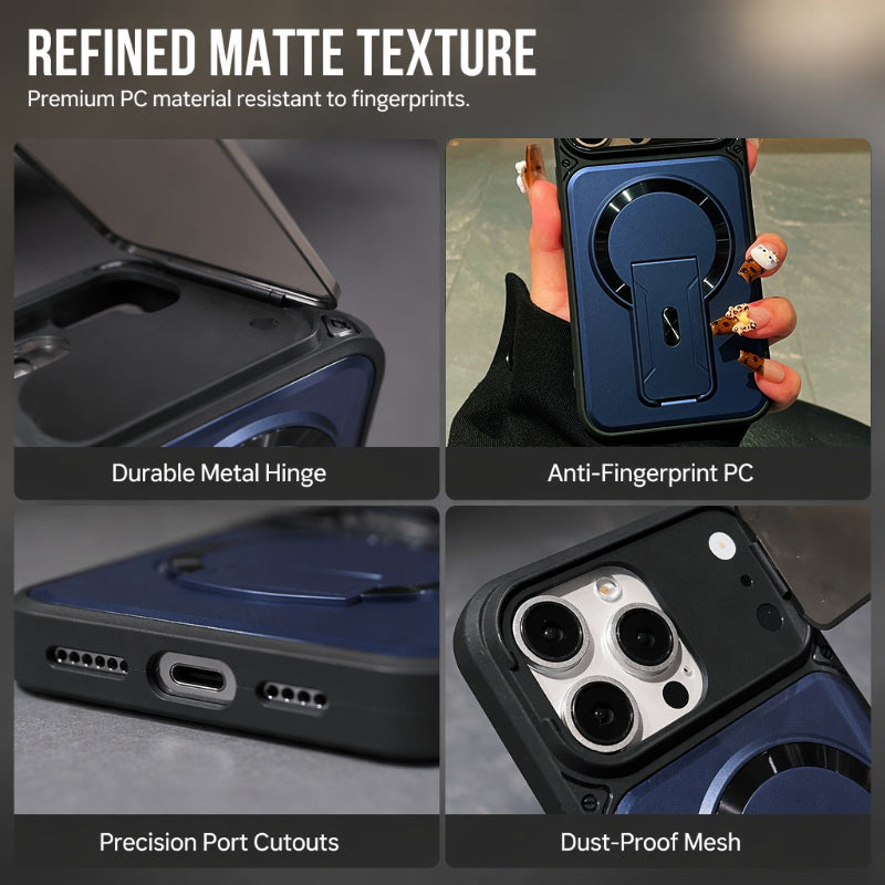 ⏳🔥LIMITED-TIME 50% OFF! ⏰Magnetic Phone Case with Flip Lens Cover and Invisible Kickstand
