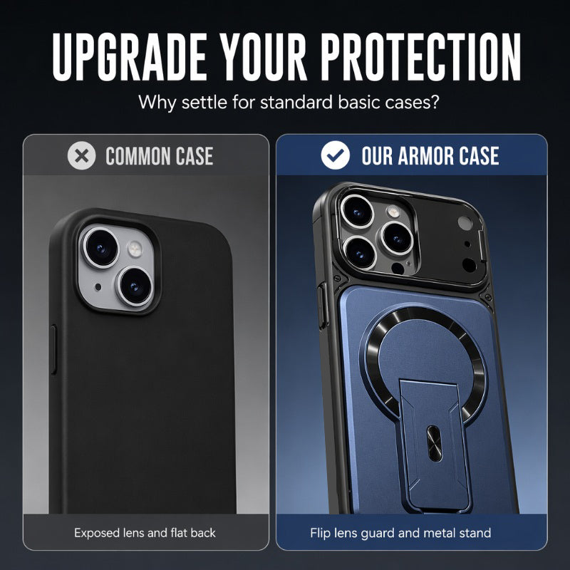 ⏳🔥LIMITED-TIME 50% OFF! ⏰Magnetic Phone Case with Flip Lens Cover and Invisible Kickstand
