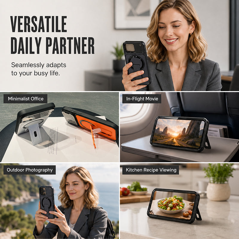 ⏳🔥LIMITED-TIME 50% OFF! ⏰Magnetic Phone Case with Flip Lens Cover and Invisible Kickstand
