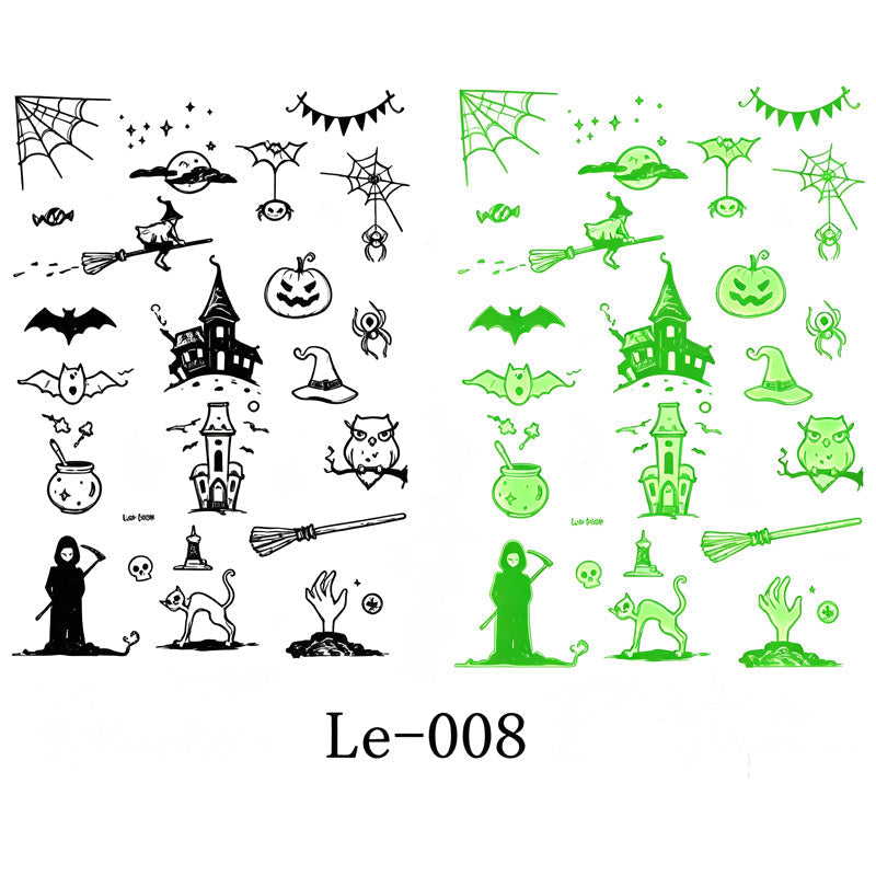 📢📢50% OFF !! ⏰ Light Up Your Halloween Look! Glow-in-the-Dark Temporary Tattoos | Waterproof & Fun Party Accessories