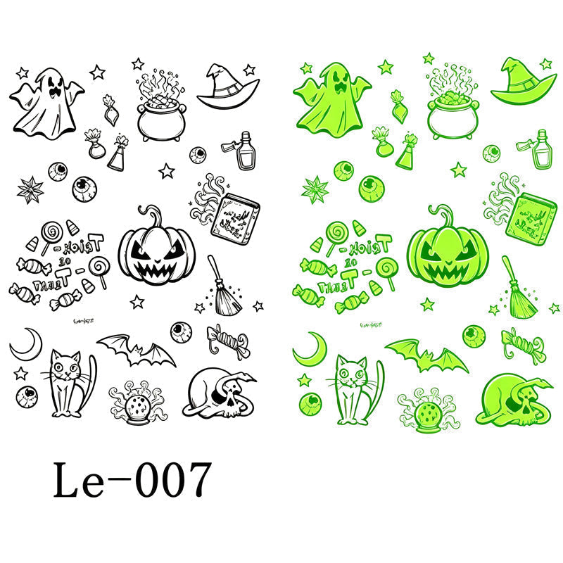 📢📢50% OFF !! ⏰ Light Up Your Halloween Look! Glow-in-the-Dark Temporary Tattoos | Waterproof & Fun Party Accessories