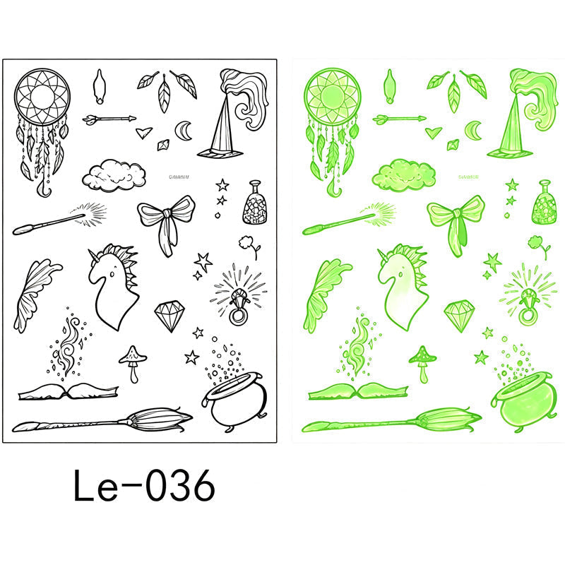 📢📢50% OFF !! ⏰ Light Up Your Halloween Look! Glow-in-the-Dark Temporary Tattoos | Waterproof & Fun Party Accessories