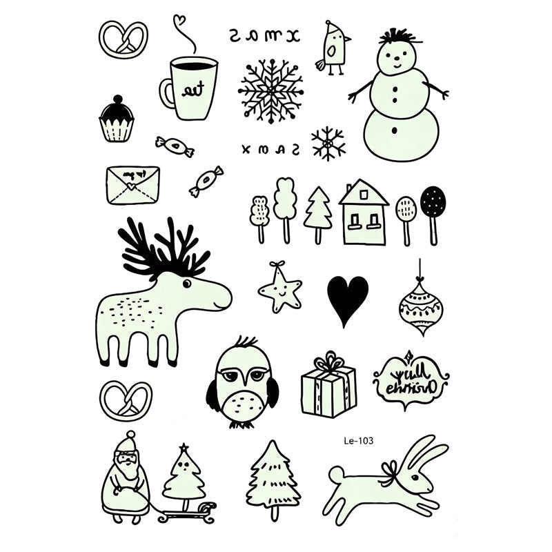📢📢50% OFF !! ⏰ Light Up Your Halloween Look! Glow-in-the-Dark Temporary Tattoos | Waterproof & Fun Party Accessories