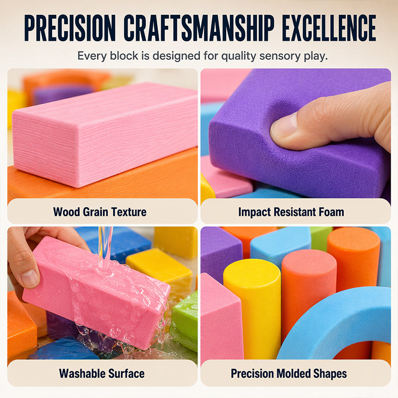 📢📢 50% OFF !! ⏰ Kids' Soft EVA Foam Building Blocks Set – Lightweight, Safe & Perfect for Creative Play 🧱✨