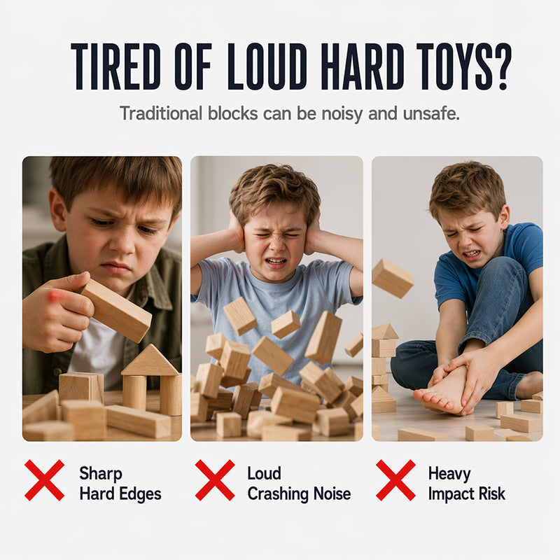 📢📢 50% OFF !! ⏰ Kids' Soft EVA Foam Building Blocks Set – Lightweight, Safe & Perfect for Creative Play 🧱✨