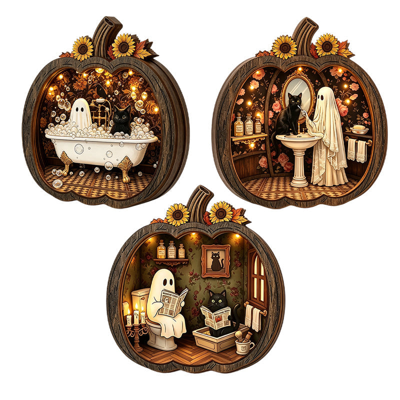 Halloween Wooden Pumpkin Tabletop Decor