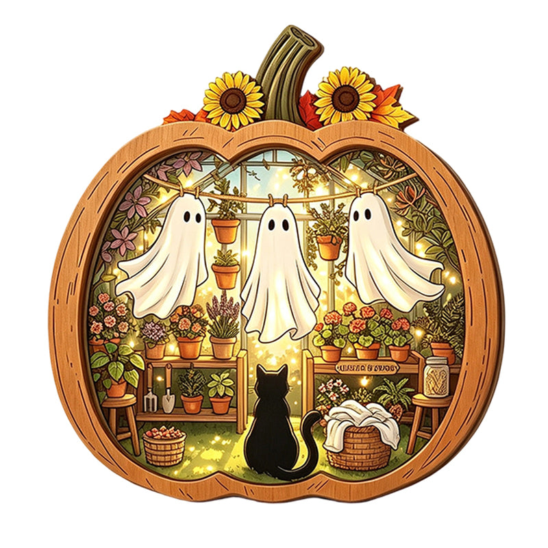 Halloween Wooden Pumpkin Tabletop Decor